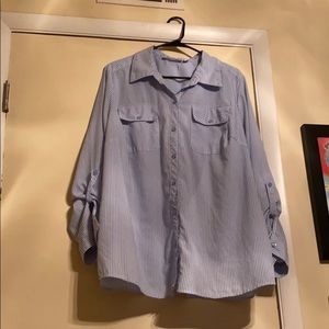 Ladies plus button down